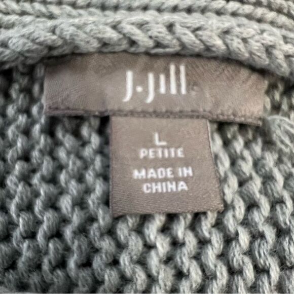 NWOT J. Jill Cotton Sweater Dress With Removable Cowl Neck Collar - Petite Large - Picture 10 of 12